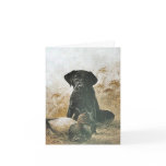 BLACK LABRADOR RETRIEVER DOG & DECOY DUCK ~ CARD