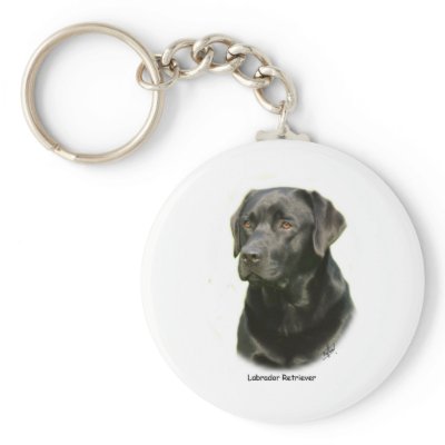 Black Labrador Retriever Key Chain by TraffordPhotos