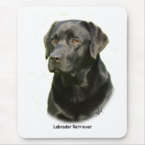 Black Labrador Retriever Mouse Pads