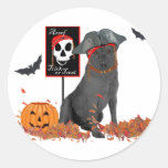 Black Labrador Retriever Pirate Round Stickers