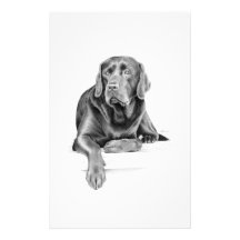 Black Labrador Retriever Stationery Paper