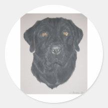 Black Labrador Round Stickers
