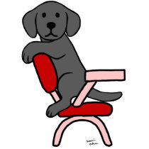 Black Labrador Student 3 Cartoon Photo Cut Out