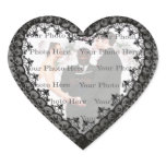 Black Lace Heart Photo Stickers