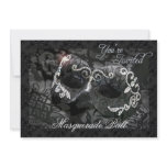 Black Lace Mask Jewelled Masquerade Ball Invitatio invitations
