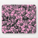 black lace over pink feminine mousepads