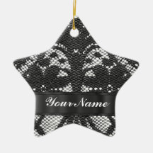 Black lace personalised ornament
