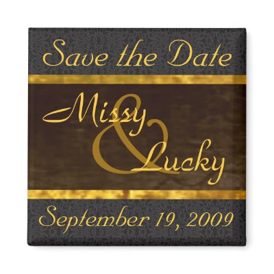 Black Lace Save the Date Magnet by mjakubo434