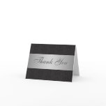 Black Lace & Silver Ribbon Thank You Card