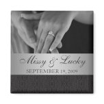 Black Lace & Silver Save the Date Magnet