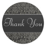 Black Lace Thank You Sticker/Seal