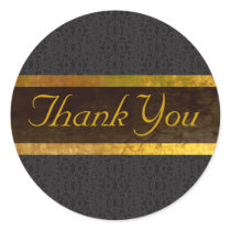 Black Lace Thank You Sticker/Seal