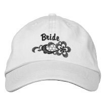 Black Lace Wedding - Bride Hat Embroidered Baseball Cap