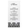 Black Lace Wedding Menu Rack Card Template