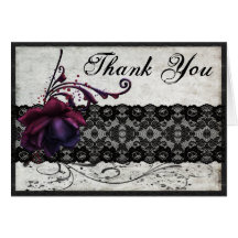 Black Lace Wedding Thank You Cards