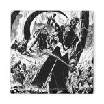 Black Lantern Corps Panel - Black and White Refrigerator Magnets