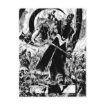 Black Lantern Corps Panel - Black and White Postcards