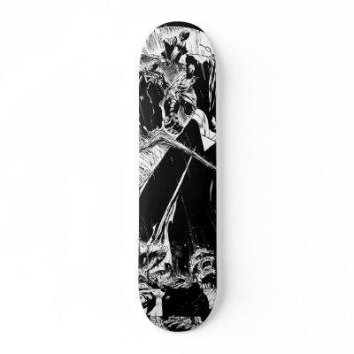 Black Lantern Corps Panel - Black and White Skate Board by greenlantern