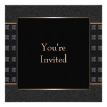 Black Leather Black Party Invitation Template