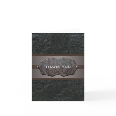 Black Leather Thank You Card by InvitationCentral