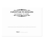 Black letter bold wedding escort seating place business card templates