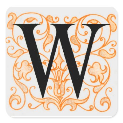 Black Letter 'W' on Gold - Sticker by dchaddad