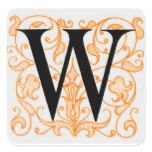 Black Letter 'W' on Gold - Sticker