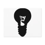 black light bulb icon post card