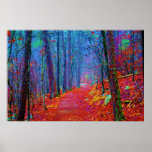 Black Light Forest Oil Painting Poster