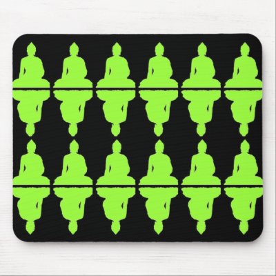Black & Lime Buddha Mousepad by JuJuGarden