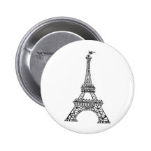 Black Line Eiffel Tower Buttons