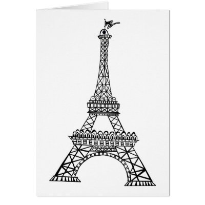 Black Line Eiffel Tower by White_Wedding