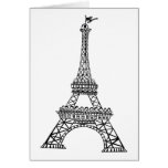 Black Line Eiffel Tower cards