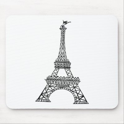 Black Line Eiffel Tower by White_Wedding