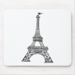 Black Line Eiffel Tower mousepads
