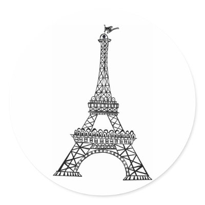 Black Line Eiffel Tower by White_Wedding