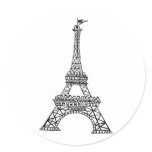 Black Line Eiffel Tower stickers