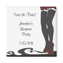 Black Lingerie Bridal Shower Save the Date Magnet