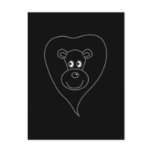 Black Lion Cartoon Post Card