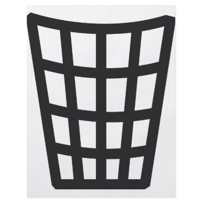 black litter bin icon full color flyer by TomaniacLines