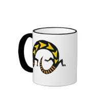 Black Lizard Ringer Ceramic Mug
