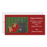 Black Llama Farm Animal Christmas Holiday Card photo cards