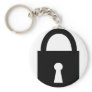 black lock icon key chain