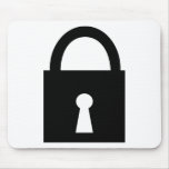 black lock icon mousepads