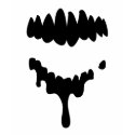 Black Lost Zombies Teeth on Fitted Ladies Shirt