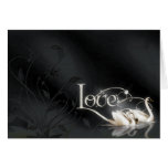 Black Love Swans RSVP Notes Greeting Cards