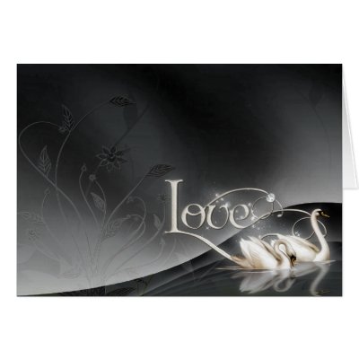 Black Love Swans Wedding Invitation by Hafapea