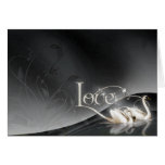 Black Love Swans Wedding Invitation cards