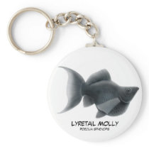 Black Lyretail Molly Keychain
