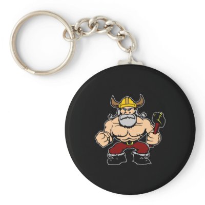 Black Mad Viking Key Chain by WhiteTiger_LLC